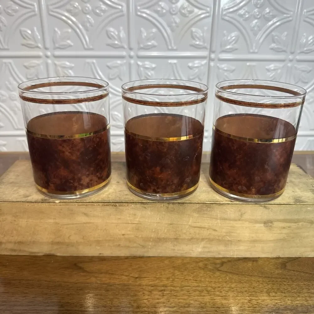 MCM Culver Tortoise Shell and Gold Rocks Glasses 3